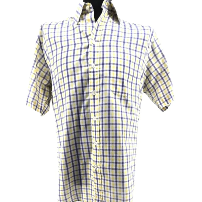 Kraciasta koszula vintage z krótkim rękawem – widok z przodu, styl Club D'Amingo