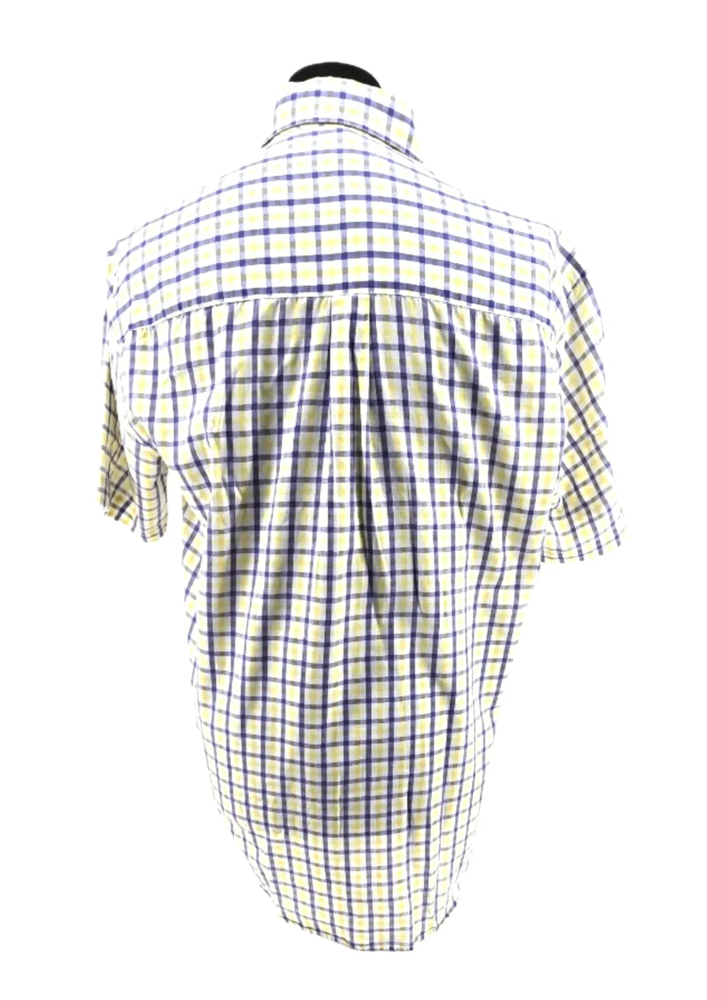 Koszula męska retro w kratkę – widok z tyłu, fason luźny