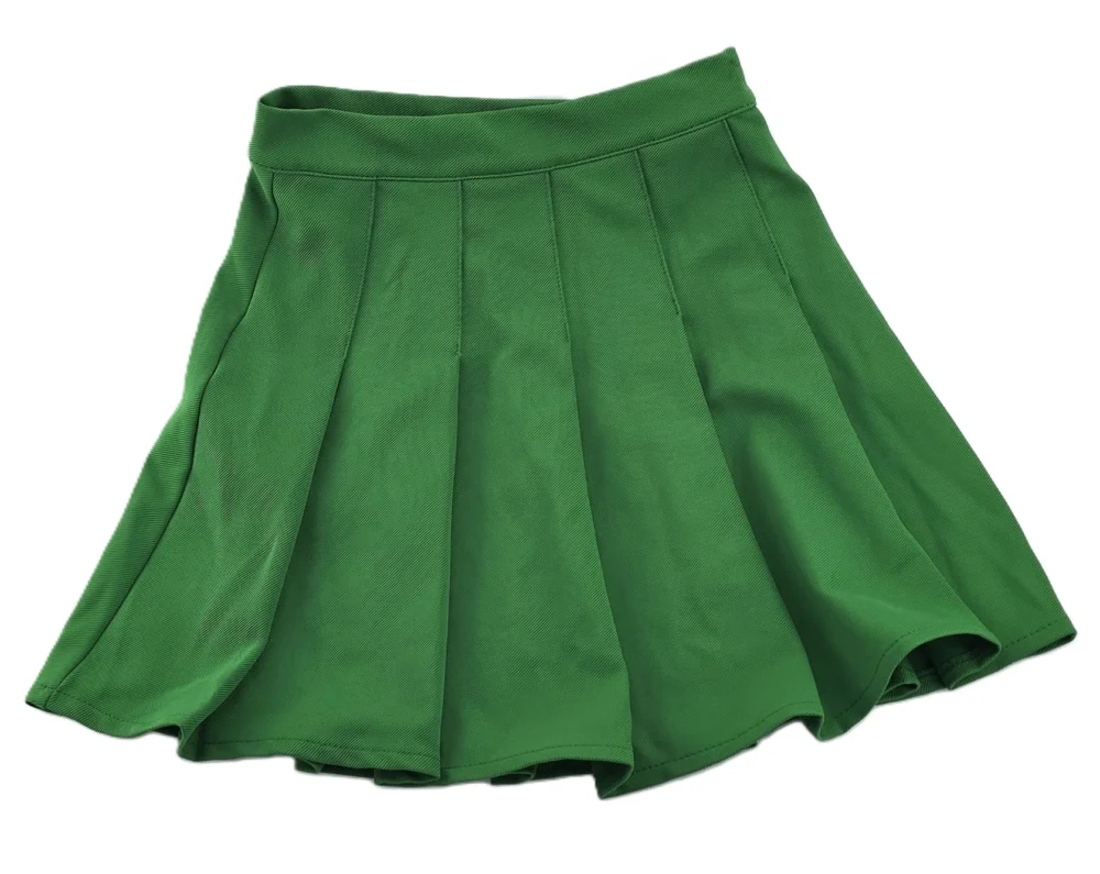 Grüner plissierter Minirock von FB Sister, Vorderansicht – Vintage-Stil