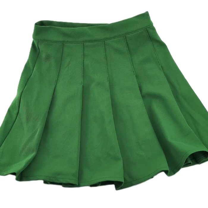 Grüner plissierter Minirock von FB Sister, Vorderansicht – Vintage-Stil