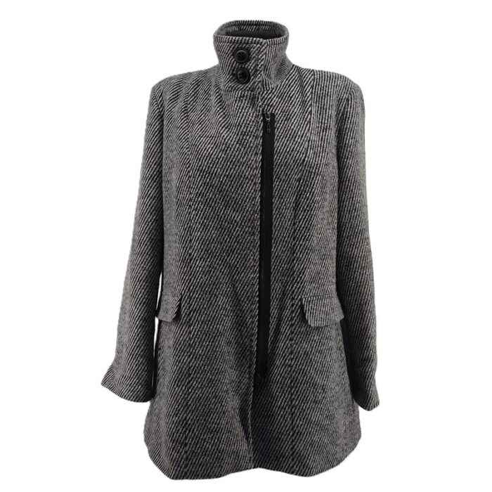 Cosima Damenjacke Vintage Mode mit Fischgrätenmuster in Grau