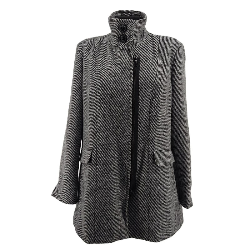 Cosima Damenjacke Vintage Mode mit Fischgrätenmuster in Grau