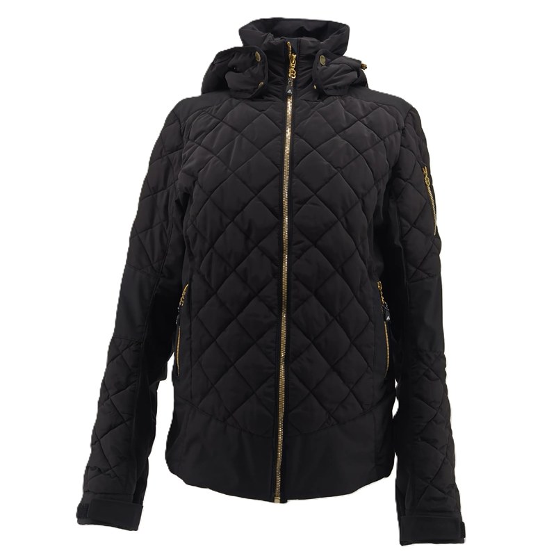 Damen Vintagejacke 8848 Altitude in Schwarz mit goldenen Reißverschlüssen