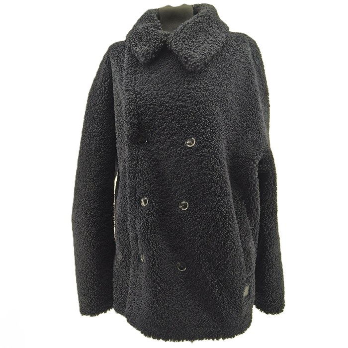 Vintage Mode Scotch & Soda Damenjacke aus schwarzem Teddyfell