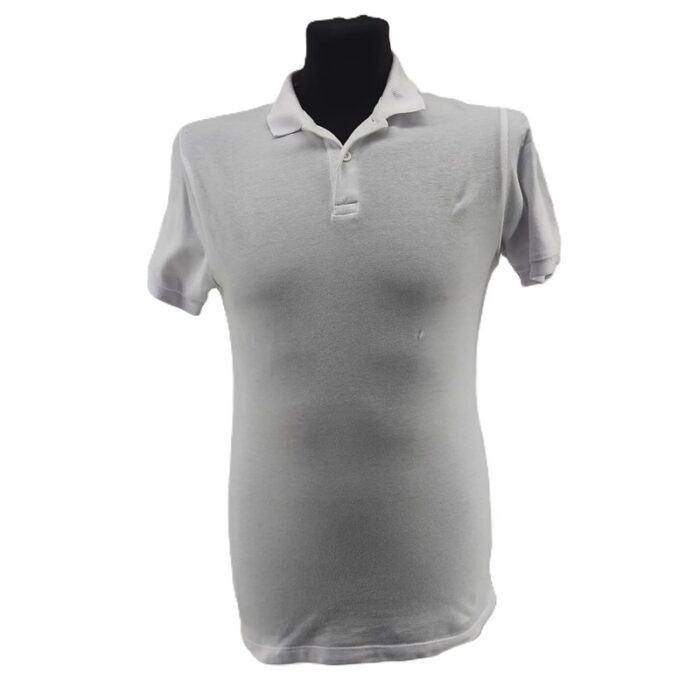 Weißes Herren-Vintage-Polohemd von Primark aus Baumwolle.