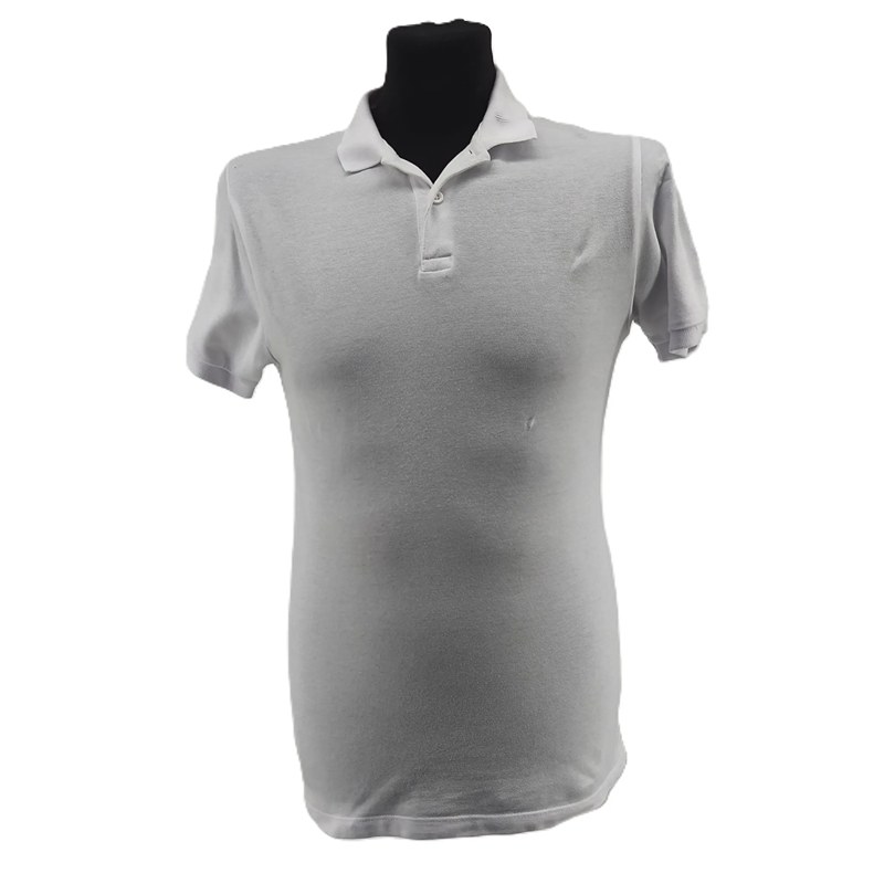 Weißes Herren-Vintage-Polohemd von Primark aus Baumwolle.