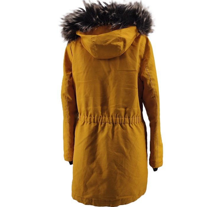 Retro Parka in Gelb mit warmem Steppfutter und Taille zum Verstellen