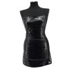 Glänzendes schwarzes Vintage Kleid Black Level mit Mini-Schnitt