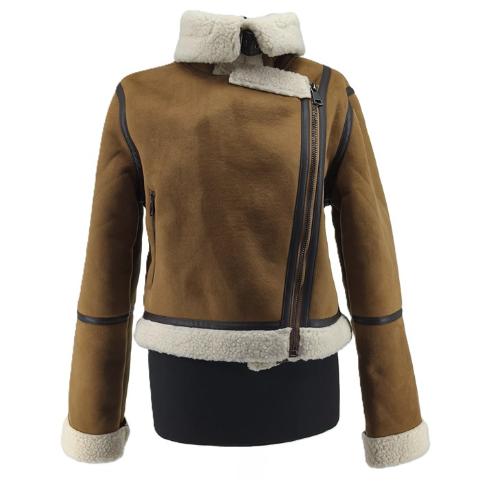 Camel-farbene Stradivarius Vintage-Jacke aus Kunstfell.