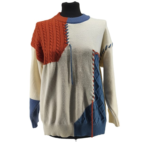 43_17_11zon_13_11zon.jpeg „Vintage Damenpullover im Patchwork-Color-Block-Design – Vorderansicht“