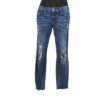 Diesel Vintage Jeans in Mittelblau mit Distressed-Details – Vorderansicht.