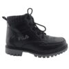 Schwarze Fila Vintage Boots mit Fleecefutter – Seitenansicht.
