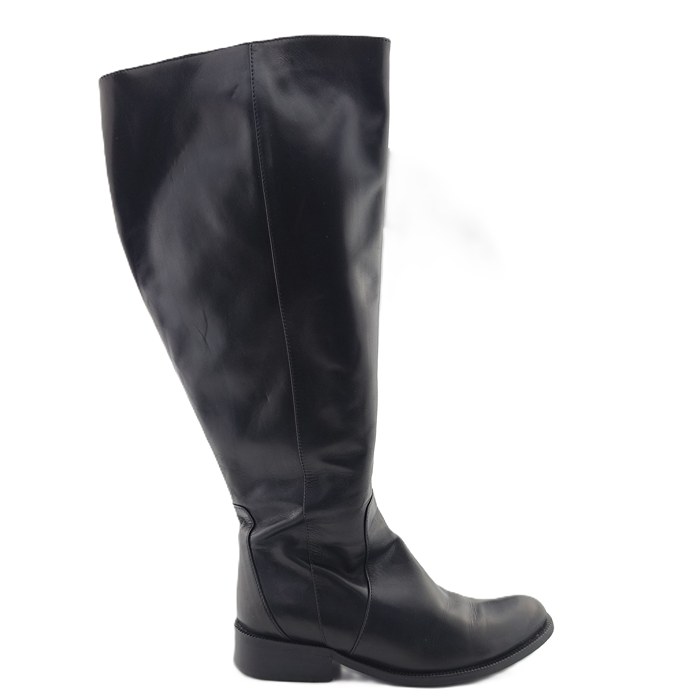 Marina Rinaldi Vintage Lederstiefel in Schwarz – kniehoch, elegant, gefertigt in Portugal.