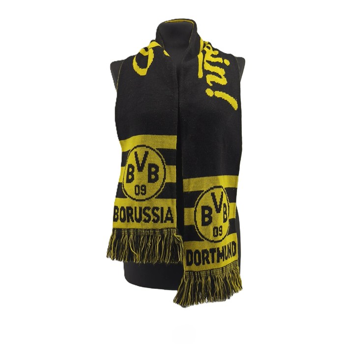 Borussia Dortmund BVB 09 Vintage-Schal in Schwarz-Gelb mit Logo