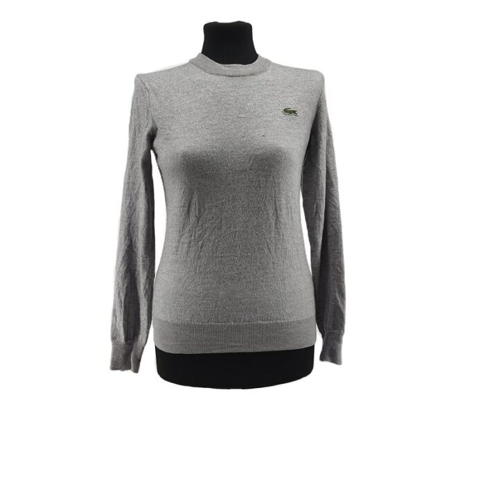 Lacoste Vintage Sweatshirt mit ikonischem Krokodil-Logo in Grau