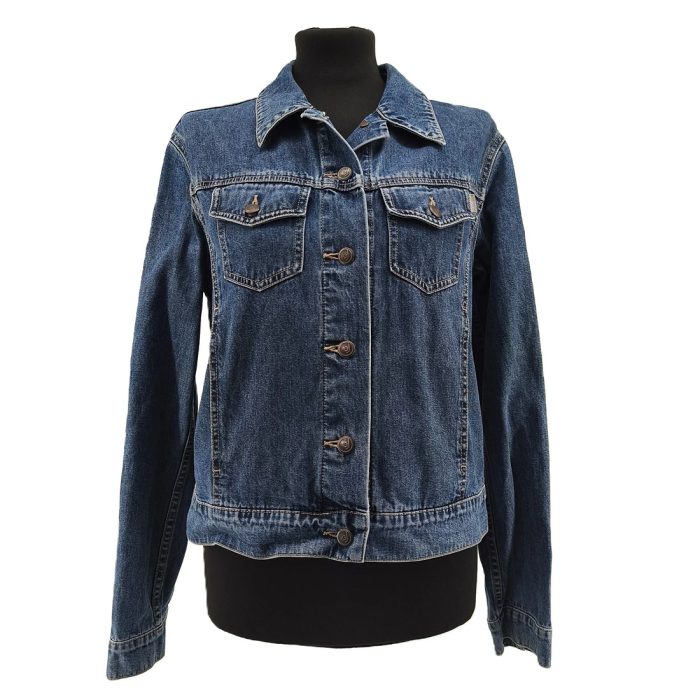 „Esprit Vintage Damen Jeansjacke – Vorderansicht in mittelblauer Waschung”