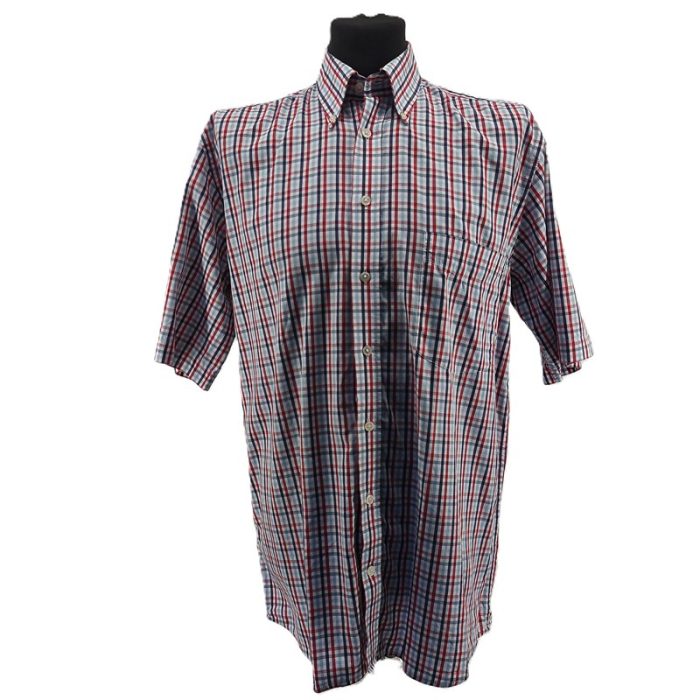 Blau-rot kariertes Vintage Herrenhemd von Pohland Classic