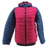 Vintage Jack Wolfskin Steppjacke Pink-Blau Retro-90er-Stil Frontansicht