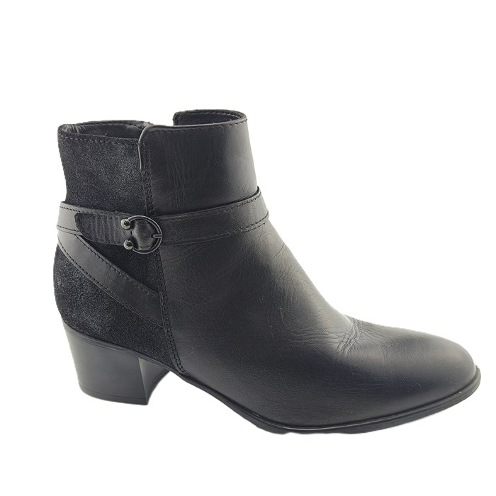 Schwarze Tamaris Vintage Stiefeletten mit glatter Vorderpartie und Wildlederstruktur