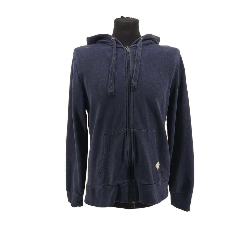 Vintage s.Oliver Hoodie in Navy mit Reißverschluss Vorderansicht