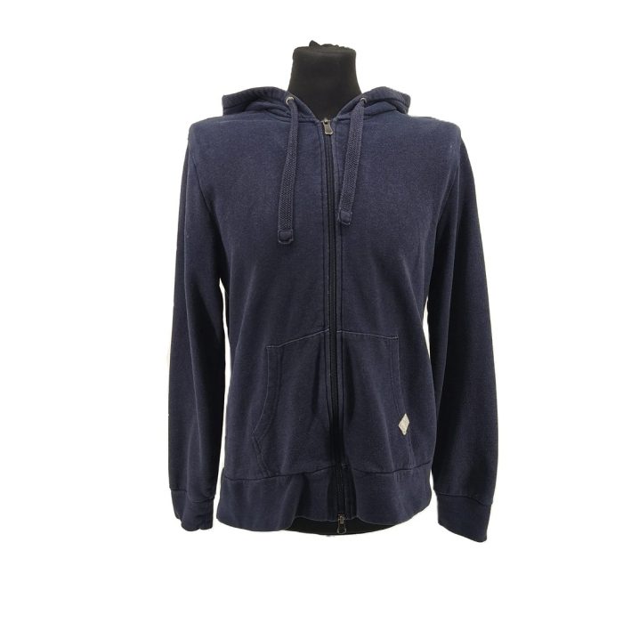 Vintage s.Oliver Hoodie in Navy mit Reißverschluss Vorderansicht