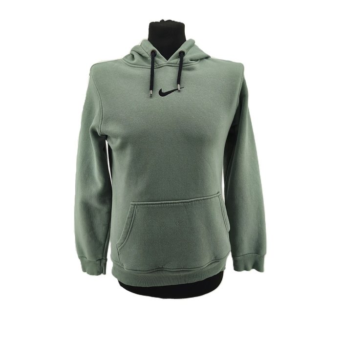 Vintage Nike Hoodie in Salbeigrün mit gesticktem Swoosh Vorderansicht