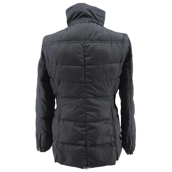 Vintage Esprit Steppjacke Dunkelgrau Retro-90er-Stil Rückansicht