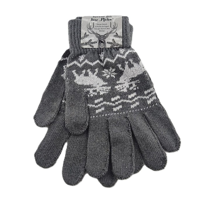 3_3_11zon.jpg Graue Vintage-Strickhandschuhe mit klassischem Nordic-Rentiermuster in Nahaufnahme