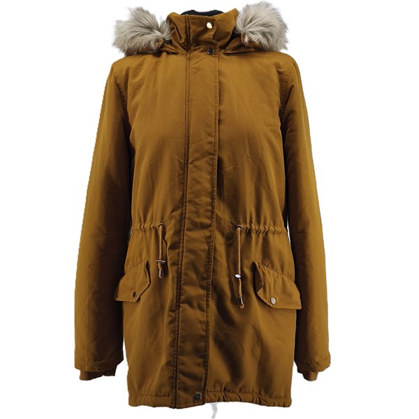 Vintage Jacqueline de Yong Parka braun Retro-Y2K-Stil Frontansicht