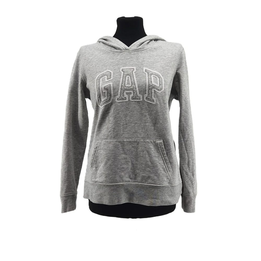 Grauer GAP Vintage Hoodie mit großem Logo, Frontansicht