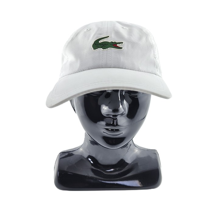 Unisex Retro-Basecap von Lacoste mit gebogener Krempe in Weiß