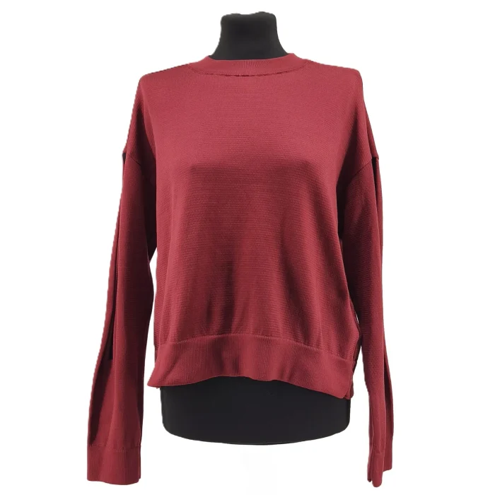 img_20250821_133427-fotor-2025082495421_1_11zon.webp Burgunderrotes Adidas Vintage-Sweatshirt mit Rundhalsausschnitt, Frontansicht