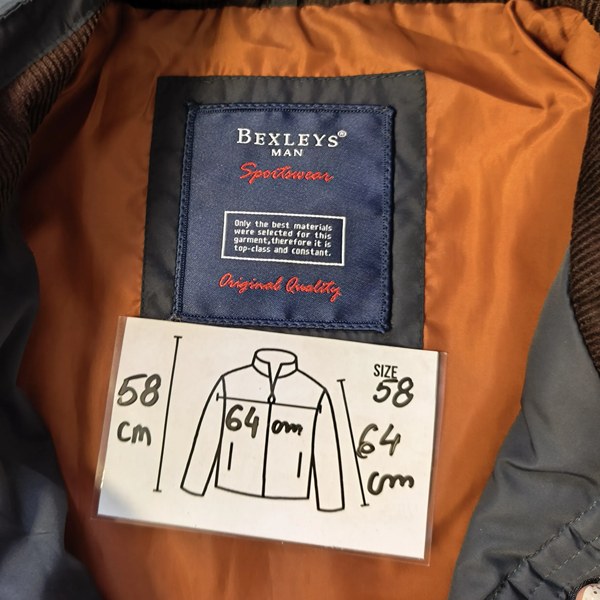 Vintage Bexleys Man Steppjacke Dunkelblau Retro-90er-Stil Innenetikett