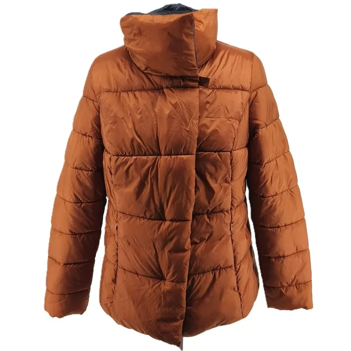 Vintage Helena Vera Damen Winterjacke orange Retro-klassischer Stil hoher Kragen