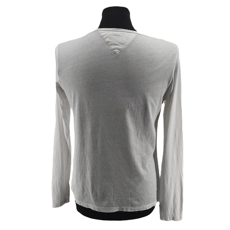 Vintage Tommy Jeans Herren Langarmshirt weiß Retro-Y2K-Stil Frontansicht