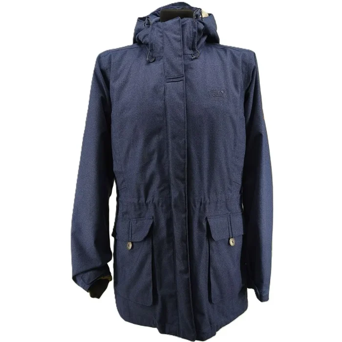 Vintage Jack Wolfskin Winterparka blau Retro-Zeitlos-Stil Taillenregulierung
