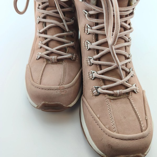 Vintage Landrover Boots rosa Retro-Y2K-Stil Kunstfellfutter