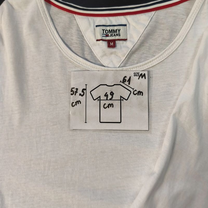 Vintage Tommy Jeans Shirt langarm weiß Retro-Y2K-Stil Rückansicht