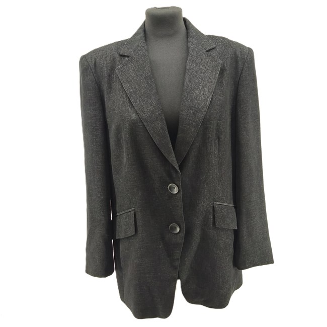 Vintage suit Jacke Tuzzi grau Retro-Stil Melange-Optik Blazer vorn