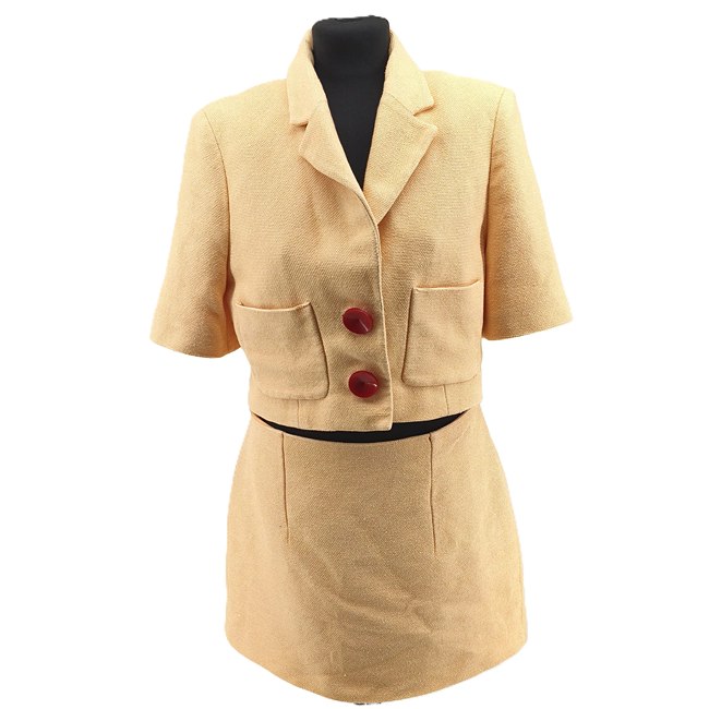 Vintage Vintage Hosenanzug Mango orange melange Retro-90er-Stil Kurzjacke