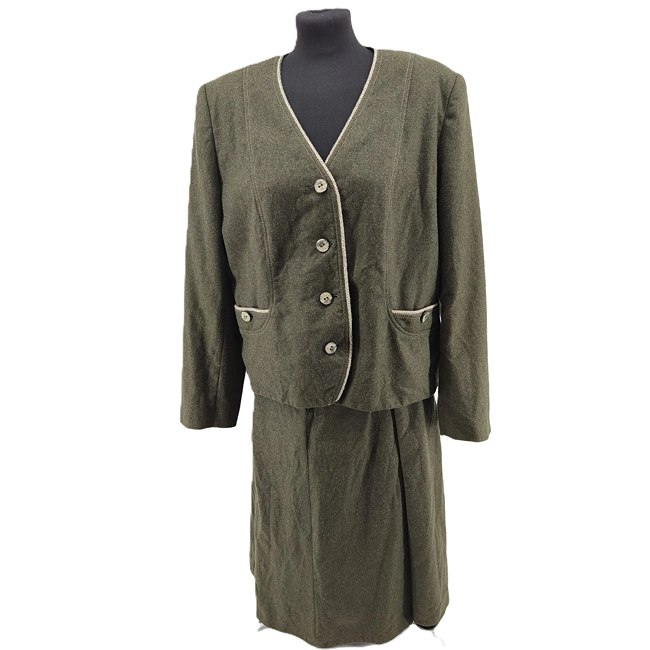 Vintage Hosenanzug HAGRO Country grün Retro-Klassik-Stil Kontrastpaspelierung