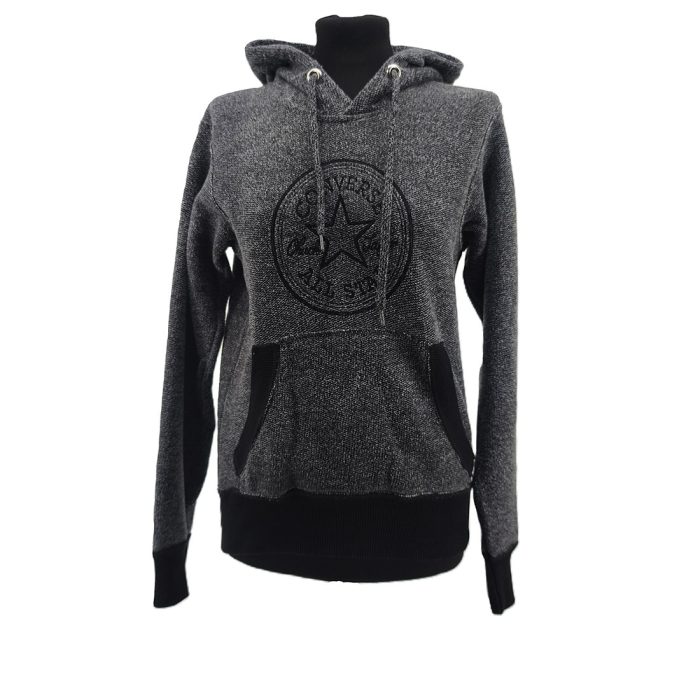 Vintage Pulli Converse grau Retro-2010er-Stil Sticklogo Front