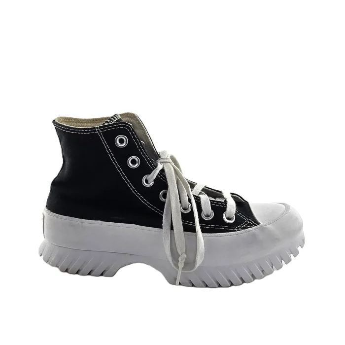 Vintage Converse Run Star Hike Damen Sportschuhe schwarz Retro-2010er-Stil High-Top Plateau