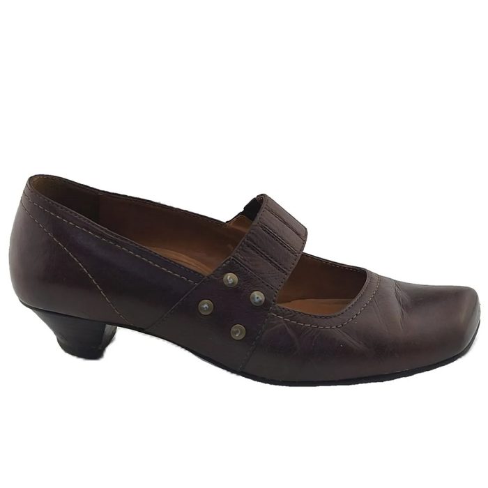 Vintage Paul Green Damen Schuhe braun Retro-klassischer Stil Mary-Jane Riemen