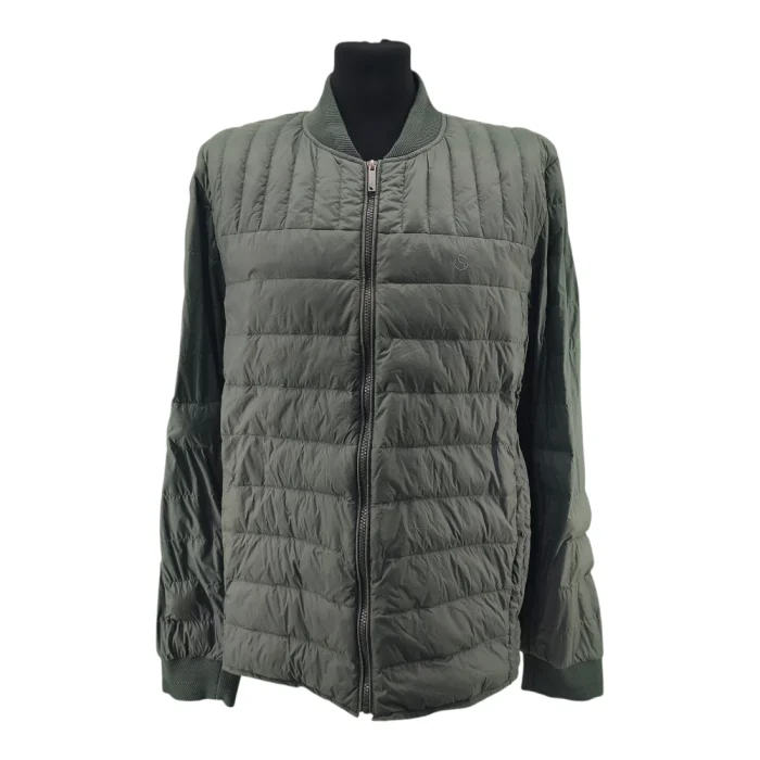 Vintage Georg Stiels Leichte Jacke Herren Olivgrün Retro-Bomber-Stil Steppung