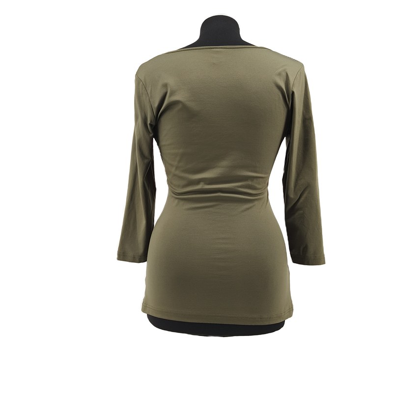 Vintage Best Connections Damenbluse Grün Retro-90er-Stil Wickelausschnitt Raffungen