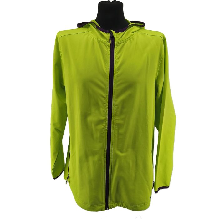 Vintage Sports Damen Jacke Grün Retro-Outdoor-Stil Kapuze Reißverschluss XL