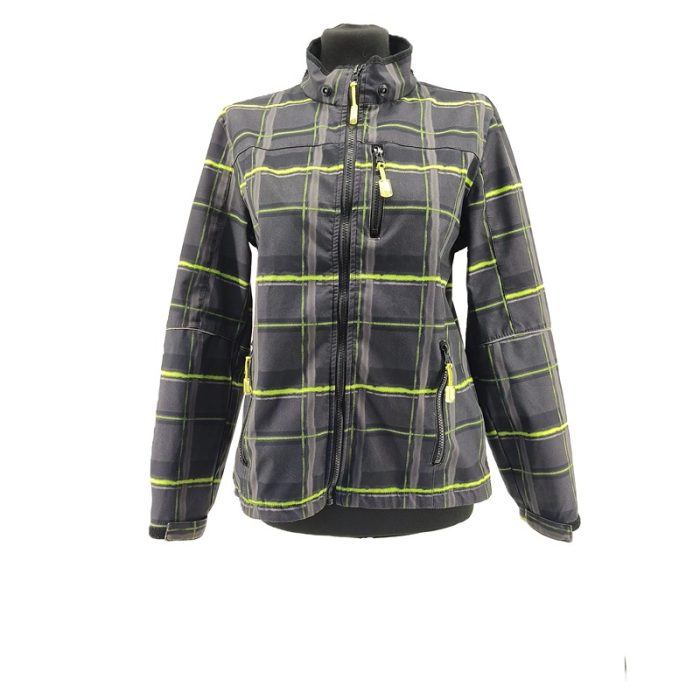 Vintage Outburst Übergangsjacke Damen Grau Neon kariert sportlich