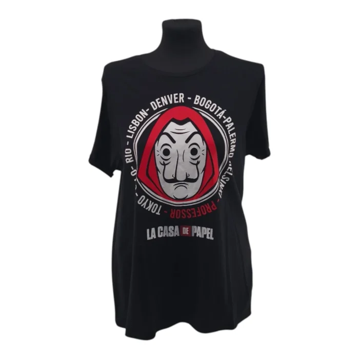 Vintage FB Sister Damenblusen Schwarz Retro-Serien-Stil Haus-des-Geldes-Print