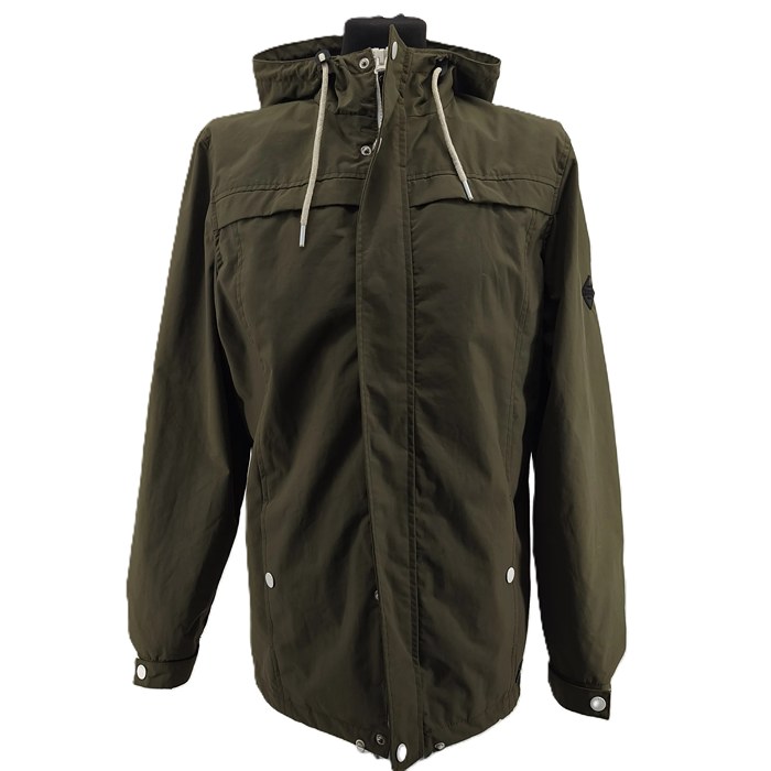 Vintage Rebel Übergangsjacke Herren Grün Retro-90er-Stil Utility-Details Kapuze